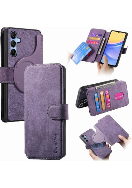 Samsung Galaxy A15 Kart Standı Mıknatıs Koruyucu Malzeme Için Flip Case (Yurt Dışından)
