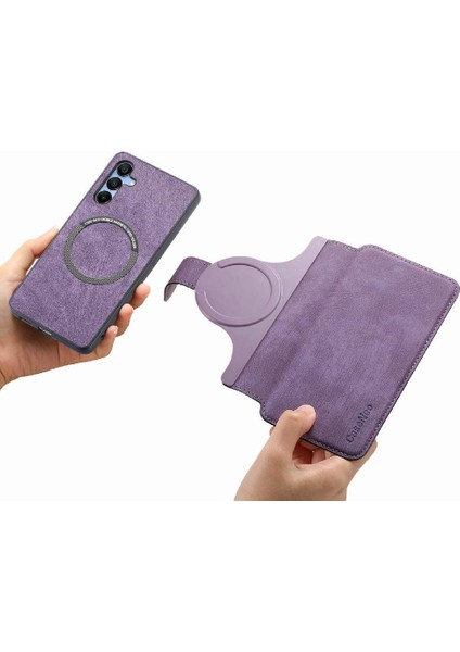 Samsung Galaxy A15 Kart Standı Mıknatıs Koruyucu Malzeme Için Flip Case (Yurt Dışından)