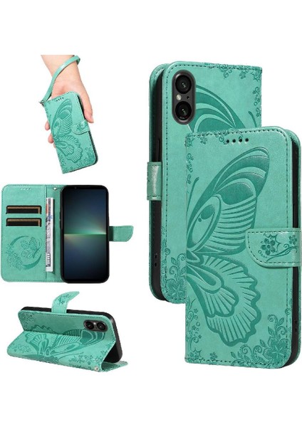 Kredi Kartı Yuvası Yüksek Kaliteli Deri ile Sony Xperia 5 V Için Flip Case (Yurt Dışından)