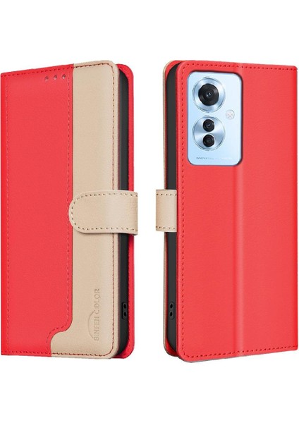 Oppo Oppo 11F 5g Kickstand Darbeye Tpu Iç Kabuk Kartı Için Flip Case (Yurt Dışından)