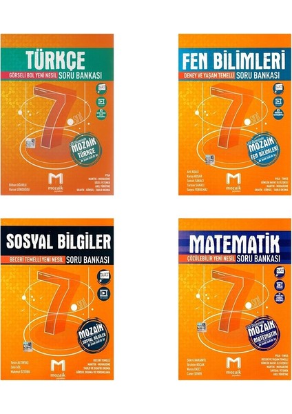 7.sınıf Mozaik Yayınları Soru Bankaları - 4 Kitap