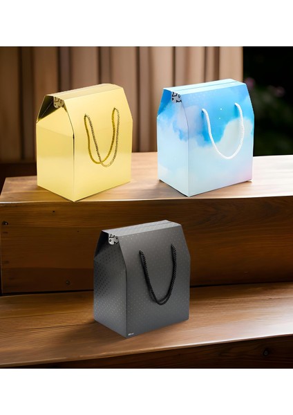 3'lü Kapaklı Kulplu Hediye Kutusu