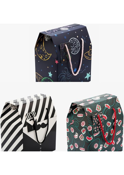 3'lü Kapaklı Kulplu Hediye Kutusu indirimleri