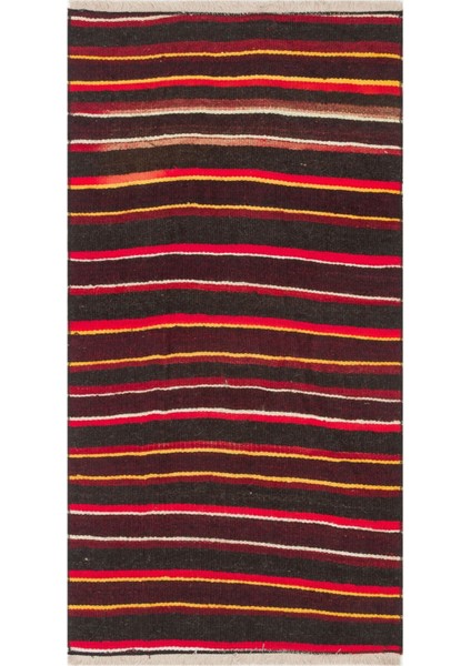 Multı Renk Anadolu El Dokuma Vintage Kilim