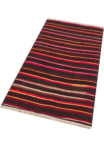 Multı Renk Anadolu El Dokuma Vintage Kilim