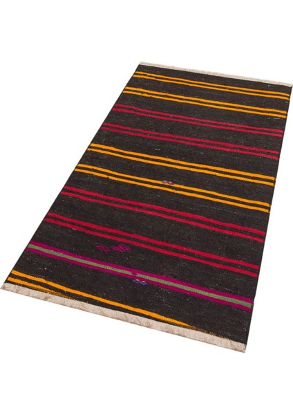 Sarı Kırmızı Rengi Çizgili Deesn Vintage Kilim modelleri