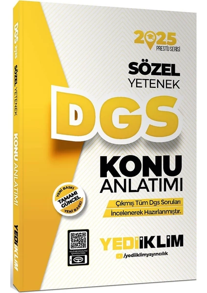 Yediiklim Yayınları 2025 DGS Sözel Yetenek Konu Anlatımı