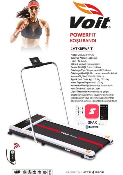 Powerfit Koşu Bandı Uzaktan Kumandalı