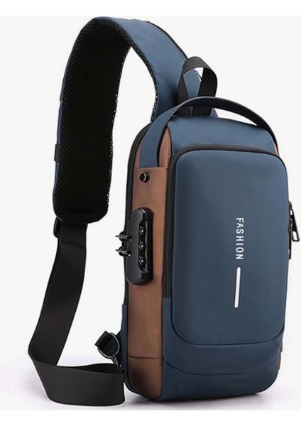 Telox Fashion USB Şarj Portlu ve Kilitli Omuz ve Göğüs Çantası, Şık Tasarım, Powerbank Bağlantılı, Hareket Halinde Şarj