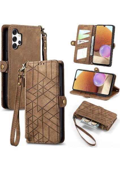 Samsung Galaxy A32 4g Için Flip Case Deri Kılıf Kapak Basit Cüzdan (Yurt Dışından)