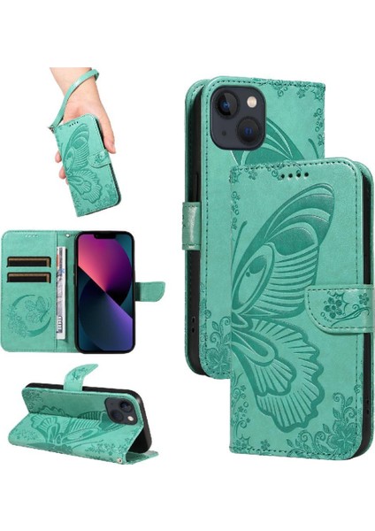 IPhone 14 Için Flip Case Artı Kredi Kartı Yuvası ile Yüksek Kaliteli Deri (Yurt Dışından)
