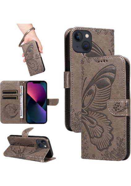 IPhone 14 Için Flip Case Artı Kredi Kartı Yuvası ile Yüksek Kaliteli Deri (Yurt Dışından)