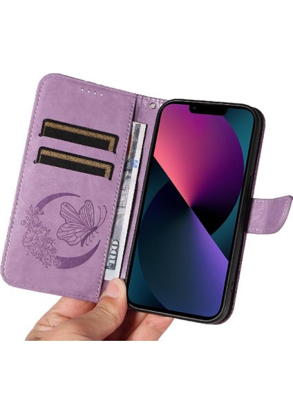 IPhone 14 Için Flip Case Artı Kredi Kartı Yuvası ile Yüksek Kaliteli Deri (Yurt Dışından)