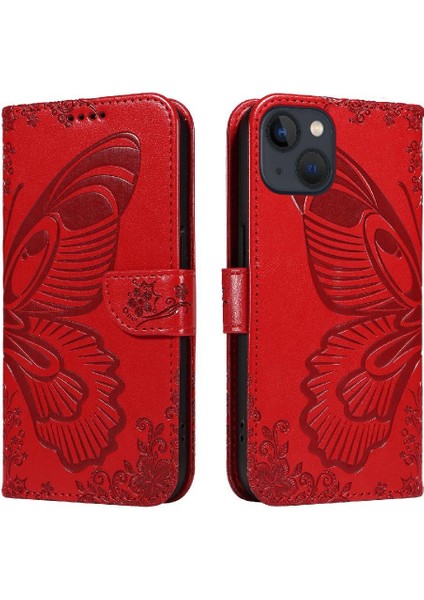 IPhone 14 Için Flip Case Artı Kredi Kartı Yuvası ile Yüksek Kaliteli Deri (Yurt Dışından)