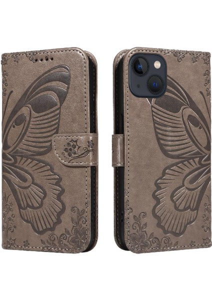 Kredi Kartı Yuvası ile IPhone 14 Için Flip Case Ayrılabilir El Kayışı Yüksek (Yurt Dışından)