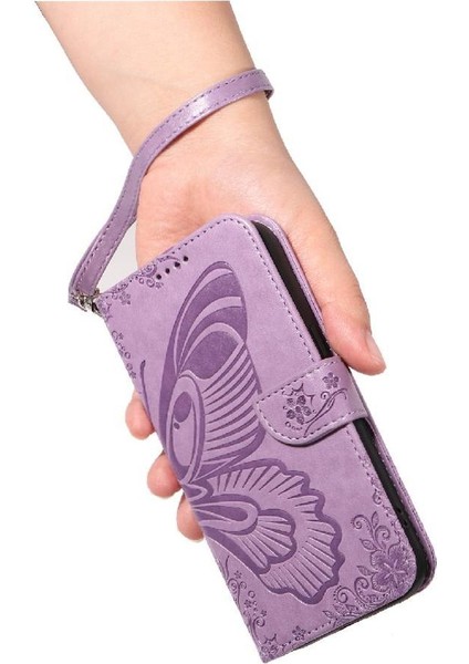 Kredi Kartı Yuvası ile IPhone 14 Pro Için Flip Case Ayrılabilir El Kayışı (Yurt Dışından)