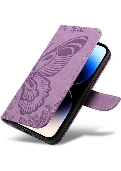 Kredi Kartı Yuvası ile IPhone 14 Pro Için Flip Case Ayrılabilir El Kayışı (Yurt Dışından)