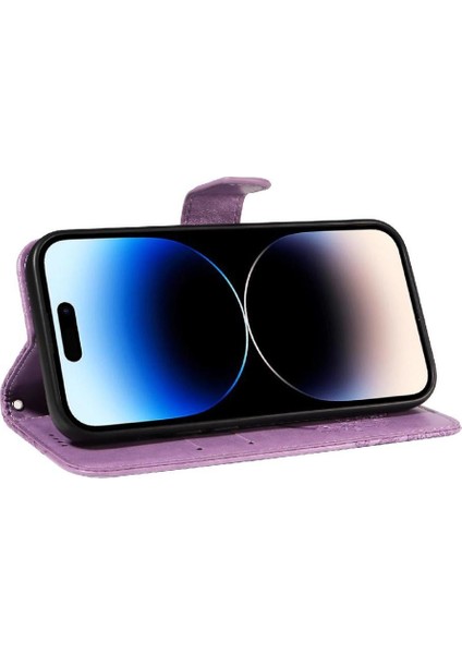 Kredi Kartı Yuvası ile IPhone 14 Pro Için Flip Case Ayrılabilir El Kayışı (Yurt Dışından)