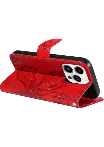 Kredi Kartı Yuvası ile IPhone 14 Pro Için Flip Case Ayrılabilir El Kayışı (Yurt Dışından)