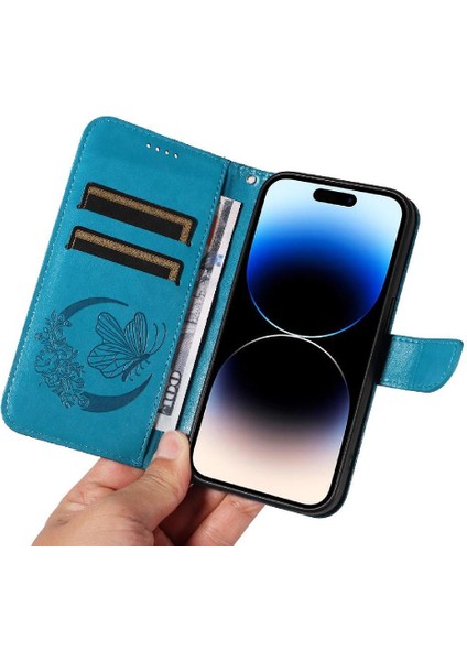 Kredi Kartı Yuvası ile IPhone 14 Pro Için Flip Case Ayrılabilir El Kayışı (Yurt Dışından)