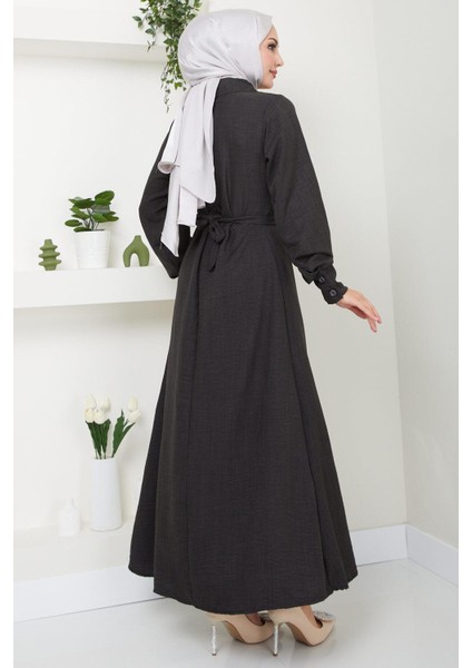 Boncuklu Sofia Elbise Siyah Hm2476 indirimleri