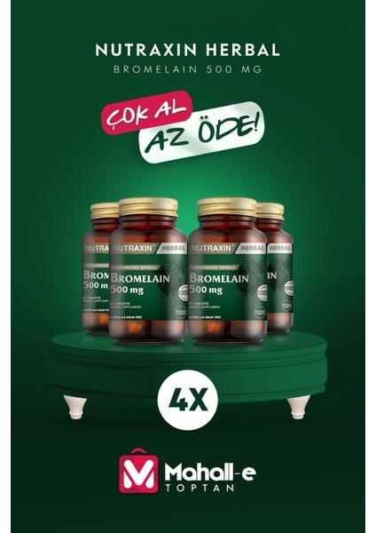 Bromelain 500 Mg 60 Kapsül 4'lü