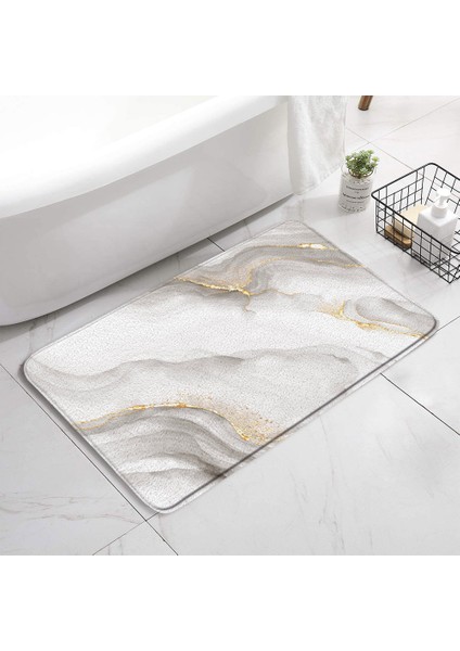 817SD-DD Stili 40X60CM Siyah Mermer Banyo Paspasları Altın Gri Çizgiler Yaratıcı Soyut Geometrik Sanat Ev Ets Banyo Kapısı Halı Kaymaz Tuvalet Kapağı Mat (Yurt Dışından)