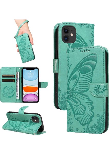 IPhone 11 Için Flip Case Kredi Kartı Yuvası ile Ayrılabilir El Kayışı Yüksek (Yurt Dışından)
