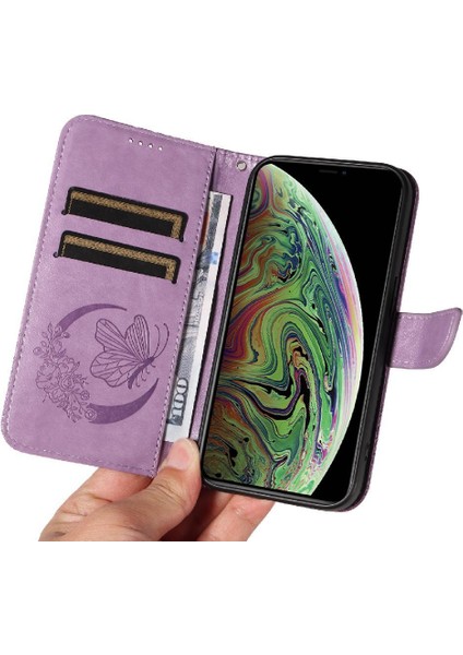 Kredi Kartı Yuvası ile IPhone Xs Max Için Flip Case Ayrılabilir El Kayışı (Yurt Dışından)