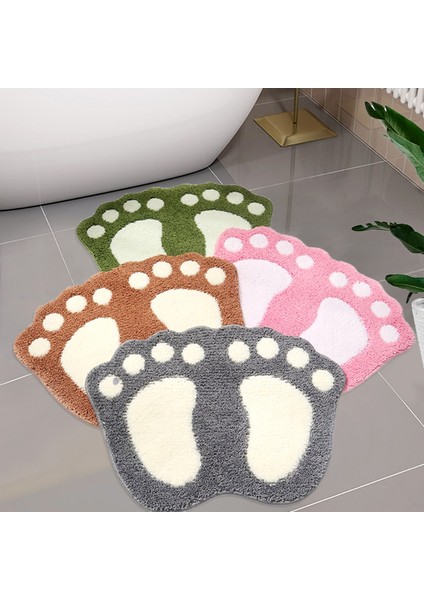 Pembe Tarzı 40X60CM Banyo Paspas Yumuşak Emici Akın Kaymaz Tüylü Banyo Moda Sevimli Ayak Izleri Şekli Küvet Yan Ayak Pedi Ev Dekor Mat (Yurt Dışından) fiyatları