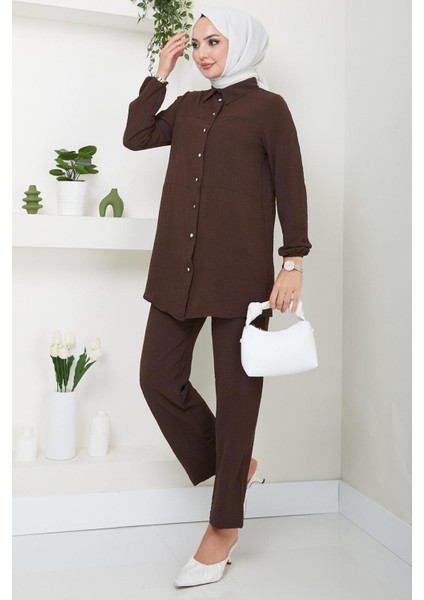 Kat Gömlekli Aerobin Ikili Takım Kahverengi HM2470 modelleri