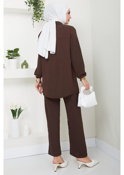 Kat Gömlekli Aerobin Ikili Takım Kahverengi HM2470 fırsatları