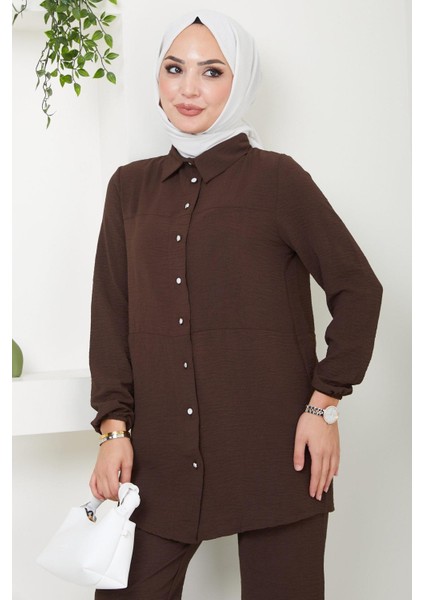 Kat Gömlekli Aerobin Ikili Takım Kahverengi HM2470 indirimleri