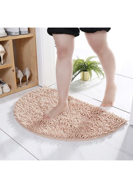 No.2 Tarzı 40X60CM Yarı Daire Kaymaz Banyo Paspas Yumuşak Rahat Şönil Süper Emici Saf Renk Banyo Halısı Peluş Halı Mutfak Yatak Odası Paspas (Yurt Dışından)