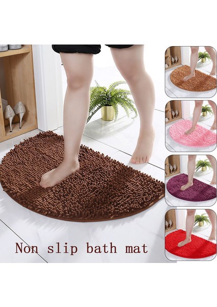 No.2 Tarzı 40X60CM Yarı Daire Kaymaz Banyo Paspas Yumuşak Rahat Şönil Süper Emici Saf Renk Banyo Halısı Peluş Halı Mutfak Yatak Odası Paspas (Yurt Dışından) fiyatları