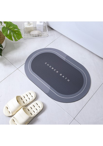 Y-Gri Tarzı 50X80CM Süper Emici Kaymaz Banyo Paspas Tuvalet Kaymaz Küvet Ayak Mat Kolay Temizlenebilir Zemin Mat Ev Dekor (Yurt Dışından)