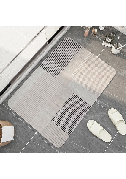 Yaci Shop N8 Tarzı 60X90CM Süper Emici Banyo Paspas Kaymaz Banyo Halısı Diatom Çamur Çabuk Kuruyan Geometri Banyo Paspas Giriş Kapısı Iskandinav Paspaslar (Yurt Dışından)