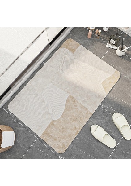 Yaci Shop N8 Tarzı 60X90CM Süper Emici Banyo Paspas Kaymaz Banyo Halısı Diatom Çamur Çabuk Kuruyan Geometri Banyo Paspas Giriş Kapısı Iskandinav Paspaslar (Yurt Dışından)