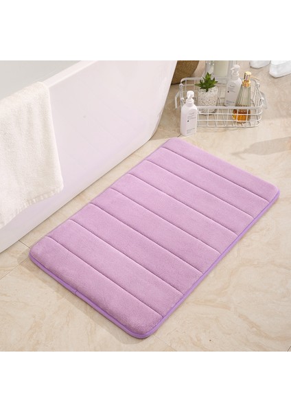 Mor Tarzı 60X90CM Banyo Paspas Banyo Halı Su Emme Halı Shaggy Bellek Köpük Banyo Paspas Mutfak Zemin Banyo Halıları ve Mat Seti Duş Mat (Yurt Dışından)