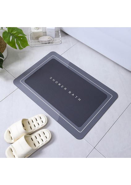 Y-Gri Tarzı 50X80CM Süper Emici Kaymaz Banyo Paspas Tuvalet Kaymaz Küvet Ayak Mat Kolay Temizlenebilir Zemin Mat Ev Dekor (Yurt Dışından)