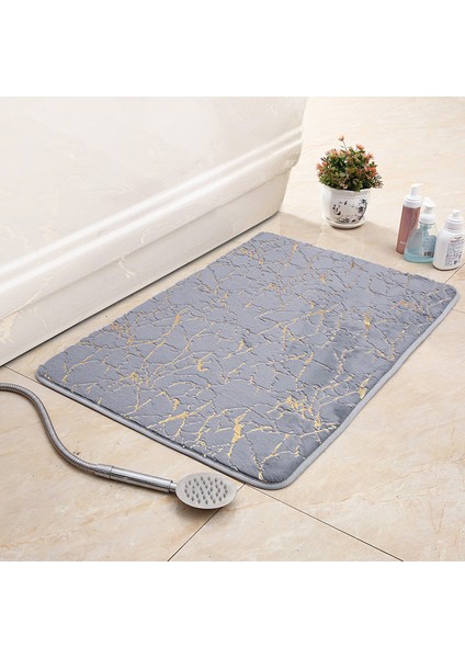 TJ005GRI Tarzı 40X60CM Banyo Paspas Modern Oturma Odası Paspaslar Alan Küçük Halı Yıkanabilir Yatak Odası Banyo Dikdörtgen Kaymaz Tuvalet Zemin Sahte Tavşan Paspaslar (Yurt Dışından)