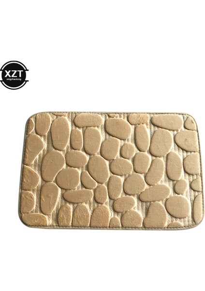 Bej Tarzı 40X60 Obblestone Kabartmalı Banyo Banyo Paspas Kaymaz Halılar Lavabo Küvet Halı Duş Odası Paspas Bellek Köpük Ped Yan (Yurt Dışından)
