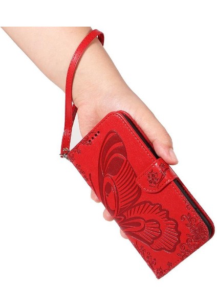 IPhone 6 Için Flip Case Artı/6s Artı Kredi Kartı Yuvası ile Kabartmalı El (Yurt Dışından)