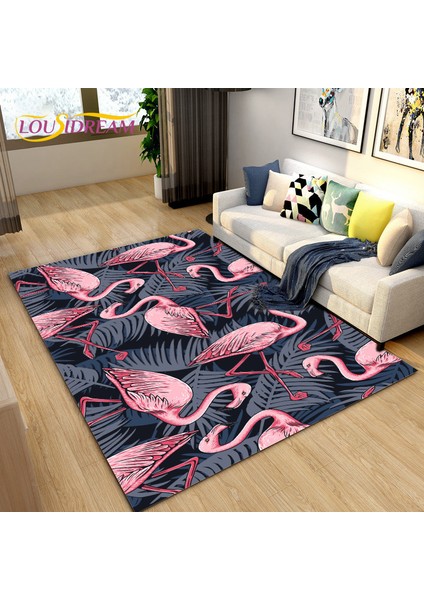 Yaci Shop No.17 Tarzı 40X60CM 3D Iskandinav Yaratıcı Flamingo Kuş Alan Kilim, Halı Kilim Oturma Odası Yatak Odası Kanepe, Mutfak Banyo Paspas Kaymaz Zemin Mat (Yurt Dışından)