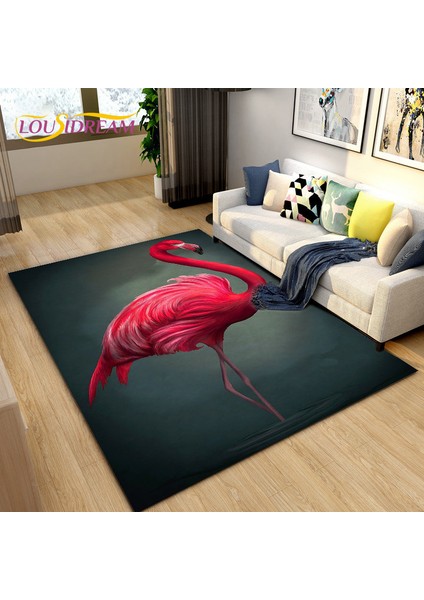 Yaci Shop No.17 Tarzı 40X60CM 3D Iskandinav Yaratıcı Flamingo Kuş Alan Kilim, Halı Kilim Oturma Odası Yatak Odası Kanepe, Mutfak Banyo Paspas Kaymaz Zemin Mat (Yurt Dışından)