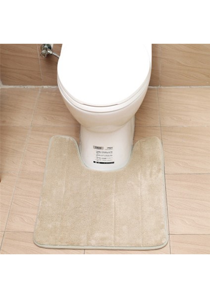 A-Yeşil Tarzı 1 Adet Banyo Paspas Seti U Şeklinde Banyo Halısı Basit Tuvalet Halıları Kaymaz Wc Mat Yüksek Su Emici Banyo Halıları (Yurt Dışından)