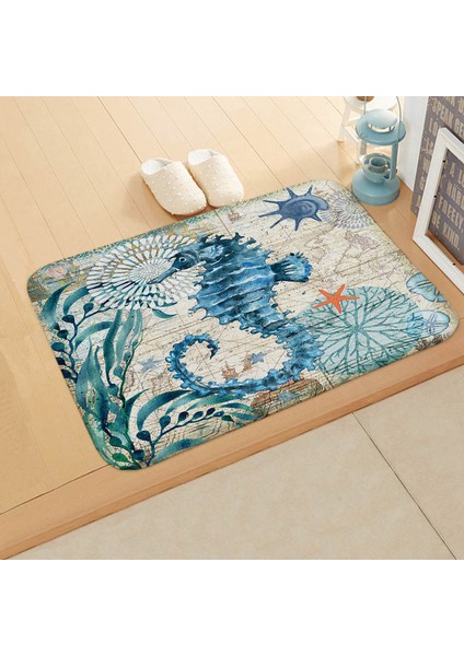 No.13 Tarzı 40CMX60CM Deniz Tarzı Banyo Banyo Paspas Plaj Deniz Denizyıldızı Dekorasyon Duş Odası Kaymaz Zemin Mat Halı Pazen Paspas Paspas Halı (Yurt Dışından)