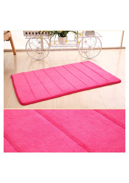 Rosered Tarzı 40X60CM 40*60 cm Su Emme Halı Banyo Paspas Kapalı Absorbbs Paspas Shaggy Hafızalı Köpük Mercan Polar Kaymaz Kapı Paspasları (Yurt Dışından)