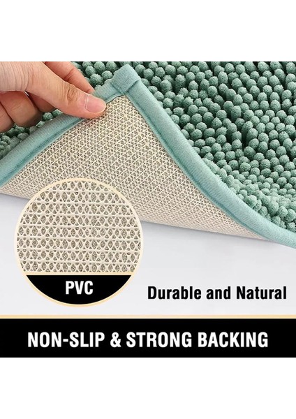 P Tarzı 40 cm x 60 cm Şönil Emici Banyo Zemin Mat Tuvalet Kabarık Mutfak Ayak Halı Pedleri Yatak Odası Halısı Yıkanabilir I6L2 (Yurt Dışından)