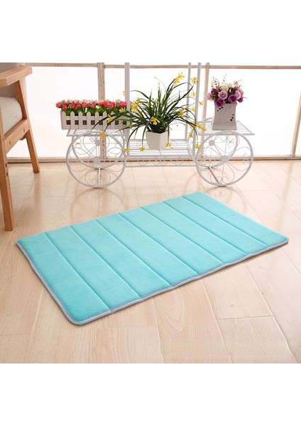 Bej Tarzı 400MMX600MM Şerit Kabartmalı Banyo Paspas Mercan Polar Kaymaz Küvet Halı Zemin Halı Duş Odası Paspas Hafızalı Köpük Ped Коврик Для Ванной (Yurt Dışından)